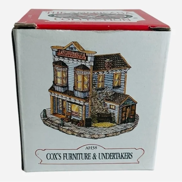 NIB Vintage House Cox's Furniture & Undertakers Figurine Liberty Falls Monument - Picture 2 of 6